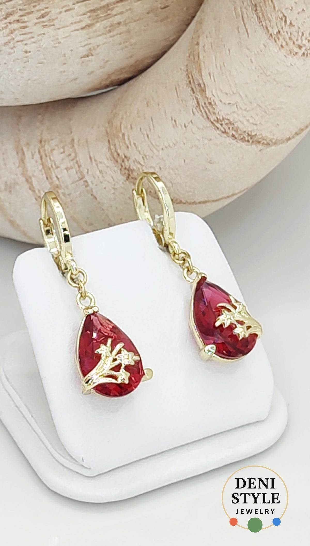 6564/ Ruby fülbevaló