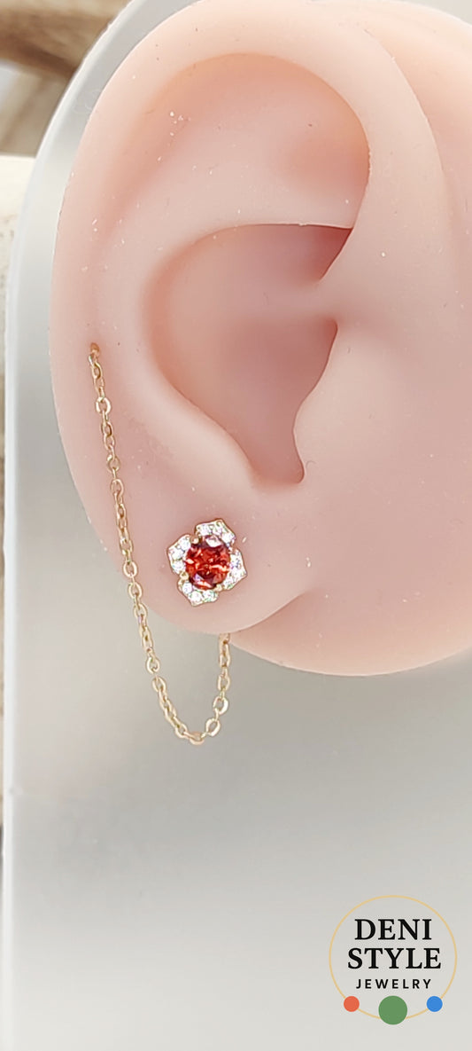 6306/  Ruby Bloom fülbevaló