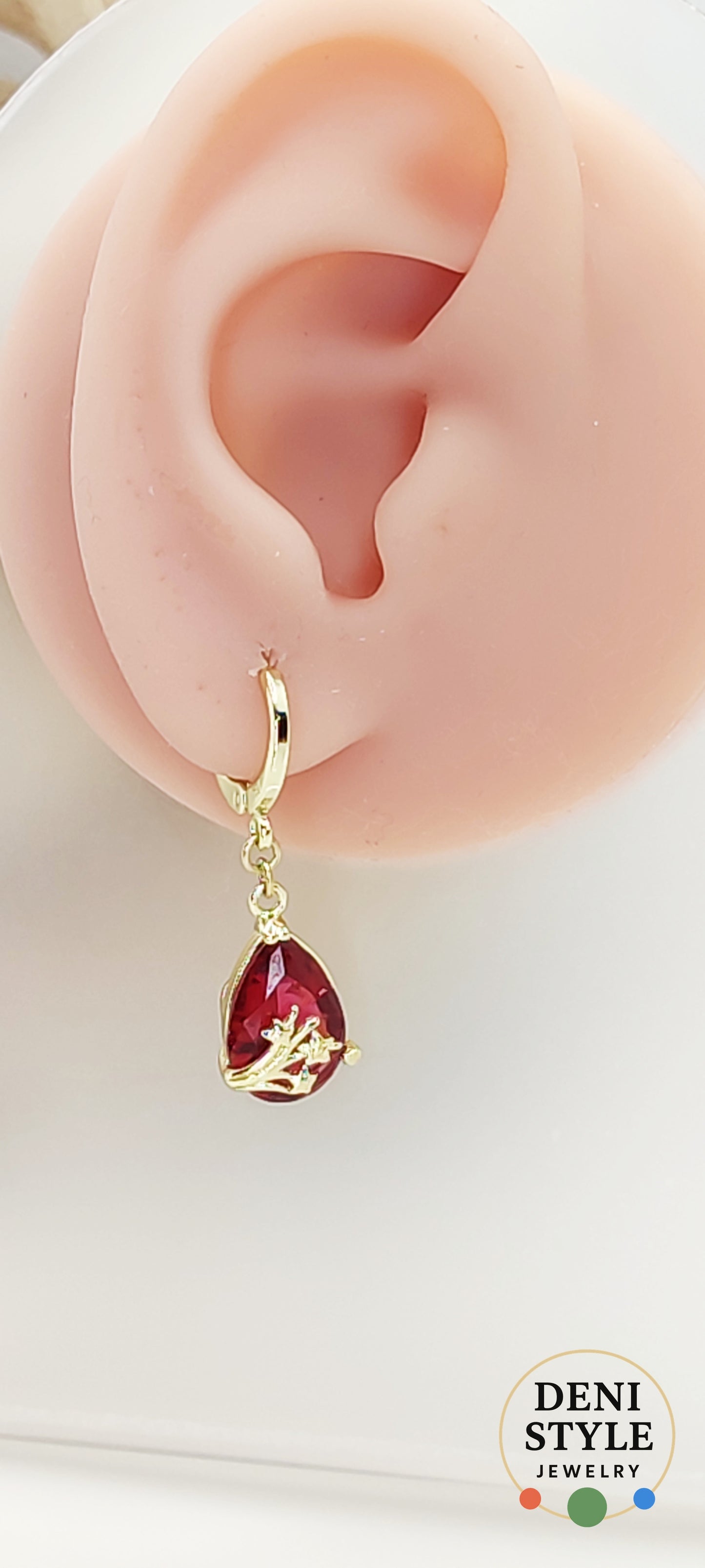 6564/ Ruby fülbevaló