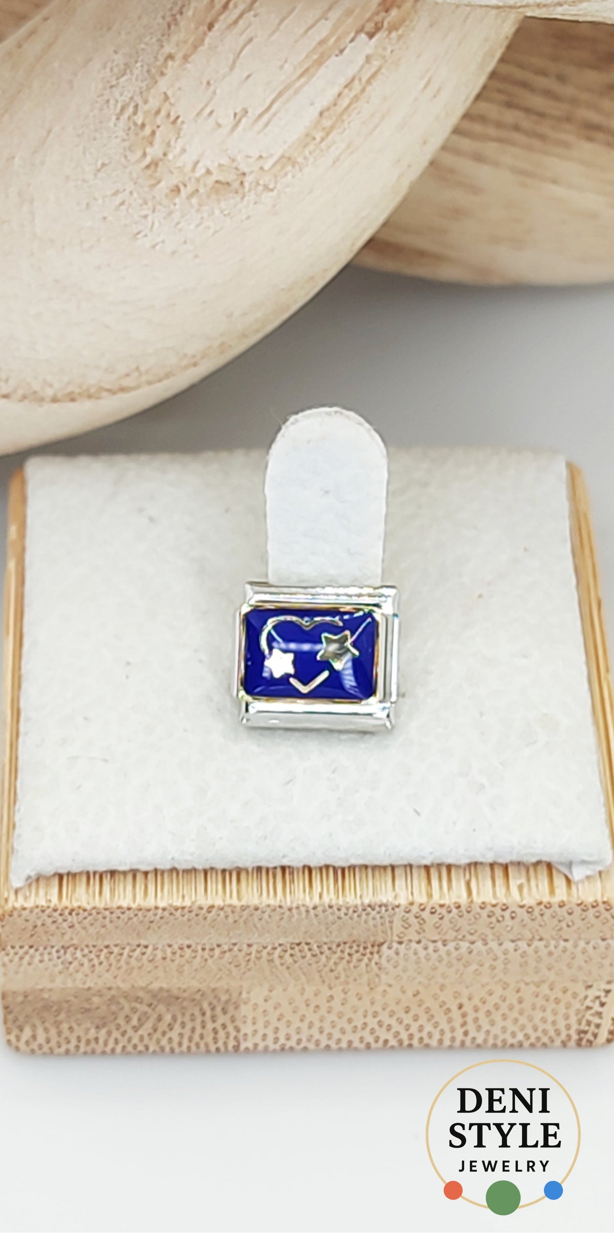 IC 29 / Kék csillagos szív Italian Charm